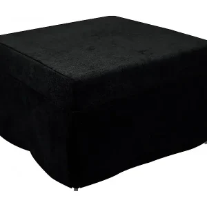 Schneller Versand Pouf Arno, Mehrzwecksessel, Sitzsack, Hockerhocker, Made in Italy, 78x78 h45 cm, Schwarz