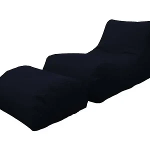 Schnäppchen Pouf Alton, Mehrzwecksessel, Sitzsack, Hockerhocker, Made in Italy, 120x80 h60 cm, Schwarz