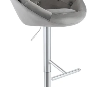 Super-Preis Barhocker London Samt chrom, grau