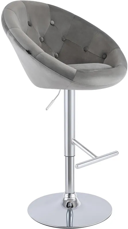 Super-Preis Barhocker London Samt chrom, grau