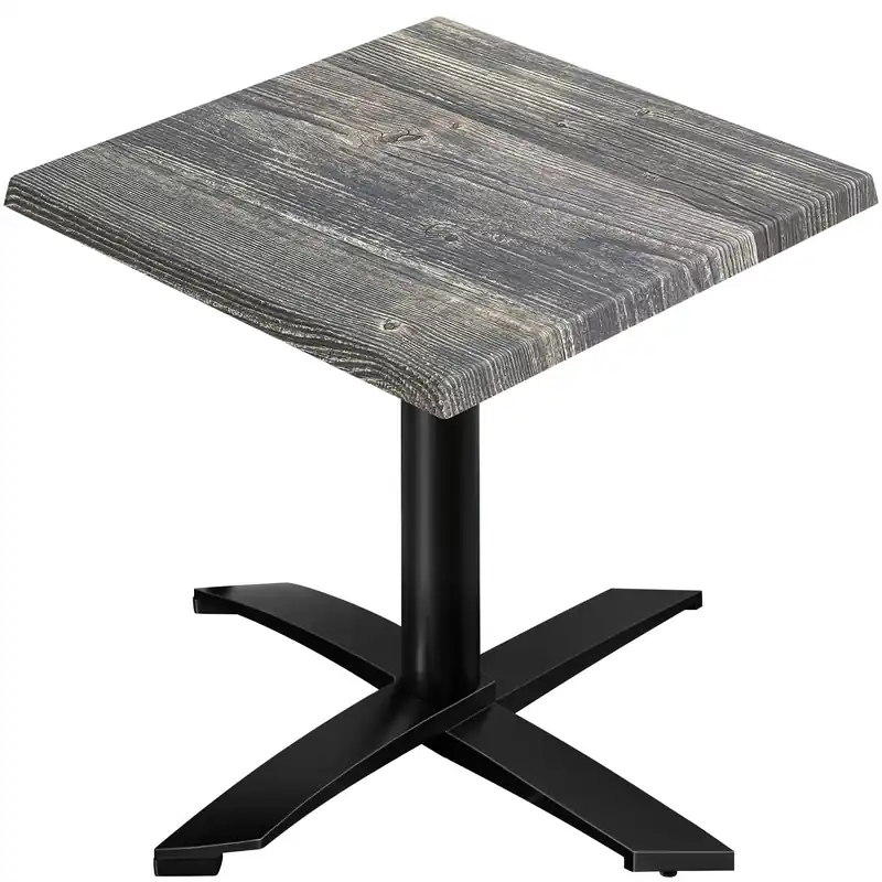 WTG | Bistro Außen Tisch | B: T: H:70 x 70 x 75,5 cm | Rustikal Kiefer / Schwarz | Quadratisch Günstig