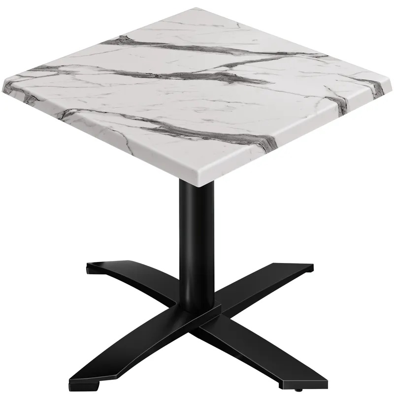 WTG | Bistro Außen Tisch | B: T: H:70 x 70 x 75,5 cm | Weiß Marmor / Schwarz | Quadratisch Heißes Angebot