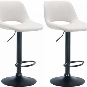 2er Set Barhocker Camden Stoff schwarz, creme Kostenloser Rückversand