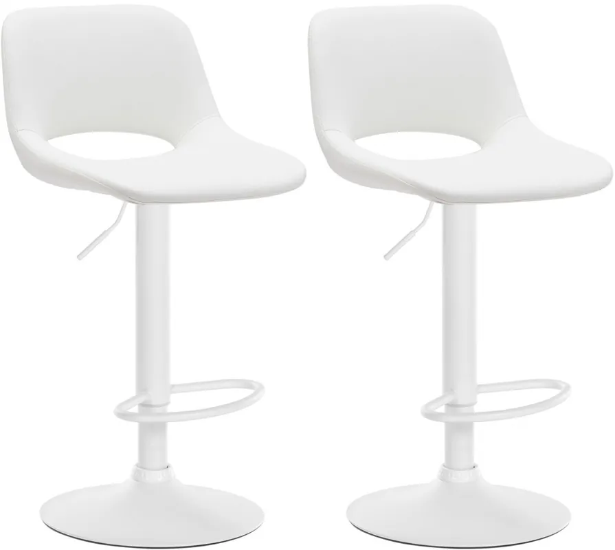 Top-Preis 2er Set Barhocker Camden Kunstleder weiß, weiß