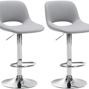 2er Set Barhocker Camden Kunstleder chrom, grau Aktuell
