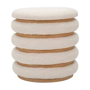 Zertifiziert Pouf Banskil, Mehrzwecksessel, Sitzsack, Hockerhocker, 40x40 h42 cm, Weiß