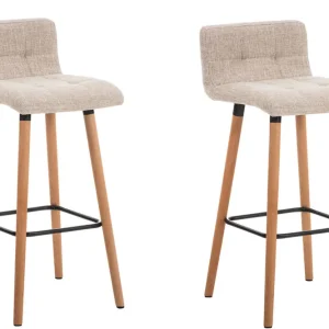 Zertifiziert 2er Set Barhocker Lincoln Stoff natura, creme