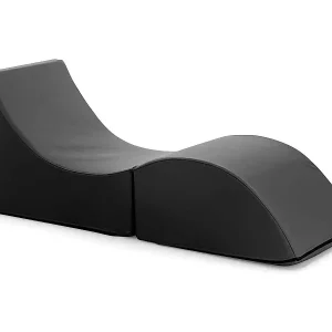 Nur Heute Klappbett Andreina, Pouf umwandelbar in ein Einzelbett, Chaiselongue aus Ã–ko-Leder, 100 % Made in Italy, 130 x 50 x 50 cm, Schwarz