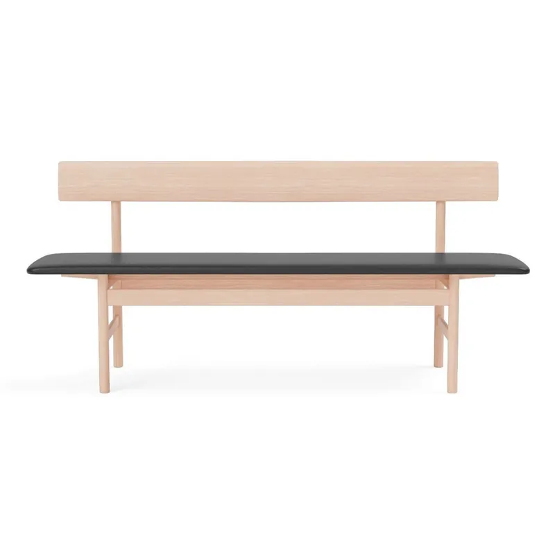 Fredericia Furniture 3171 Mogensen Polsterbank L: 171,5 cm - Geölte Eiche/Schwarzes Primo-Leder Bestseller