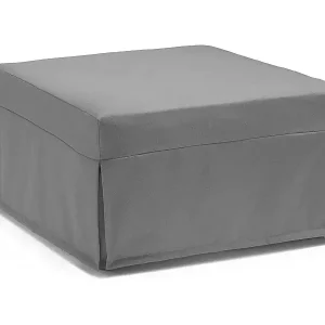 Ancilla Klappbett, Hocker, der in ein Einzelbett umgewandelt werden kann, Stoffhocker für das Wohnzimmer, 100 % Made in Italy, 80 x 80 x 45 cm, Grau Direktkauf