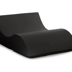Annabella Klappbett, Pouf umwandelbar in ein Doppelbett, Chaiselongue aus Öko-Leder, 100 % Made in Italy, 100 x 200 x 70 cm, Schwarz Wochenendangebot