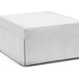 Ancilla Klappbett, Hocker, der in ein Einzelbett umgewandelt werden kann, Stoffhocker für das Wohnzimmer, 100 % Made in Italy, 80 x 80 x 45 cm, Weiß Angebot