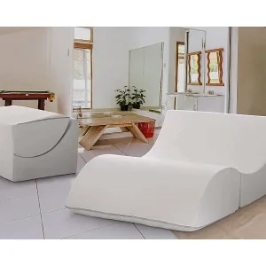 Rabatt Annabella Klappbett, Hocker, der in ein Doppelbett umgewandelt werden kann, Chaiselongue aus Ã–ko-Leder, 100 % Made in Italy, 100 x 200 x 70 cm, WeiÃŸ