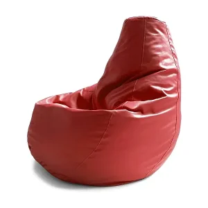Puff Dabbew, Puff-Tasche, 100% Made in Italy, Sitzsack aus Kunstleder, Cm 70x70h110, Rot Letzte Chance