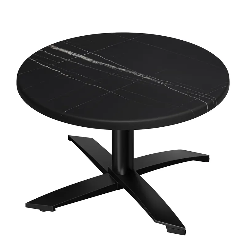 WTG | Jamaika Loungetisch | Ø:H 60 x 37 cm | Schwarz Marmor / Schwarz | Klappbar | Zusatzgewicht Highlight
