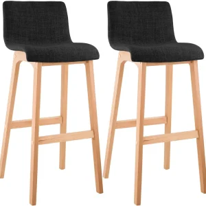 2er Set Barhocker Hoover Stoff Natura, dunkelgrau Knallerangebot