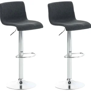 2er Set Barhocker Hoover Stoff chrom, dunkelgrau Begrenztes Angebot