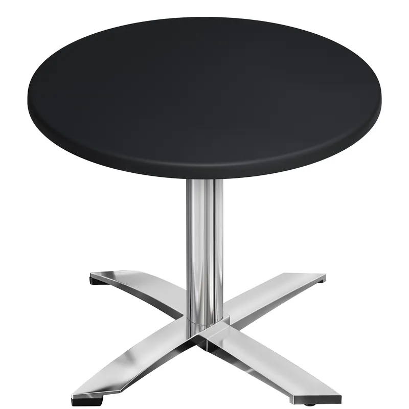 WTG | Bistro Außen Tisch | Ø:H 70 x 75,5 cm | Schwarz/ Aluminium | Rund | Klappbar + Zusatzgewicht Neuheit