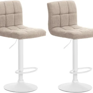 2er Set Barhocker Calma Stoff weiß, creme Sonderangebot