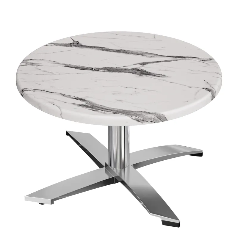 WTG | Jamaika Loungetisch | Ø:H 70 x 37 cm | Weiß Marmor / Aluminium | Klappbar | Zusatzgewicht Neuheit