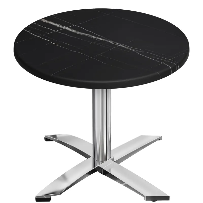 WTG | Bistro Außen Tisch | Ø:H 70 x 75,5 cm | Schwarz Marmor / Aluminium | Rund | Zusatzgewicht Saisonangebot