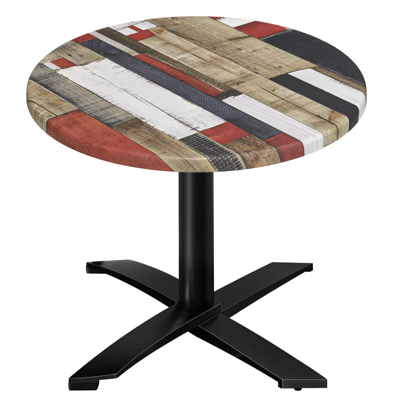 WTG | Bistro Außen Tisch | Ø:H 70 x 75,5 cm | Vintage Bunt / Schwarz | Rund | Klappbar + Zusatzgewicht Preisknaller