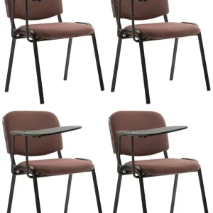 Super-Preis 4er Set Stühle Ken mit Klapptisch Stoff, braun
