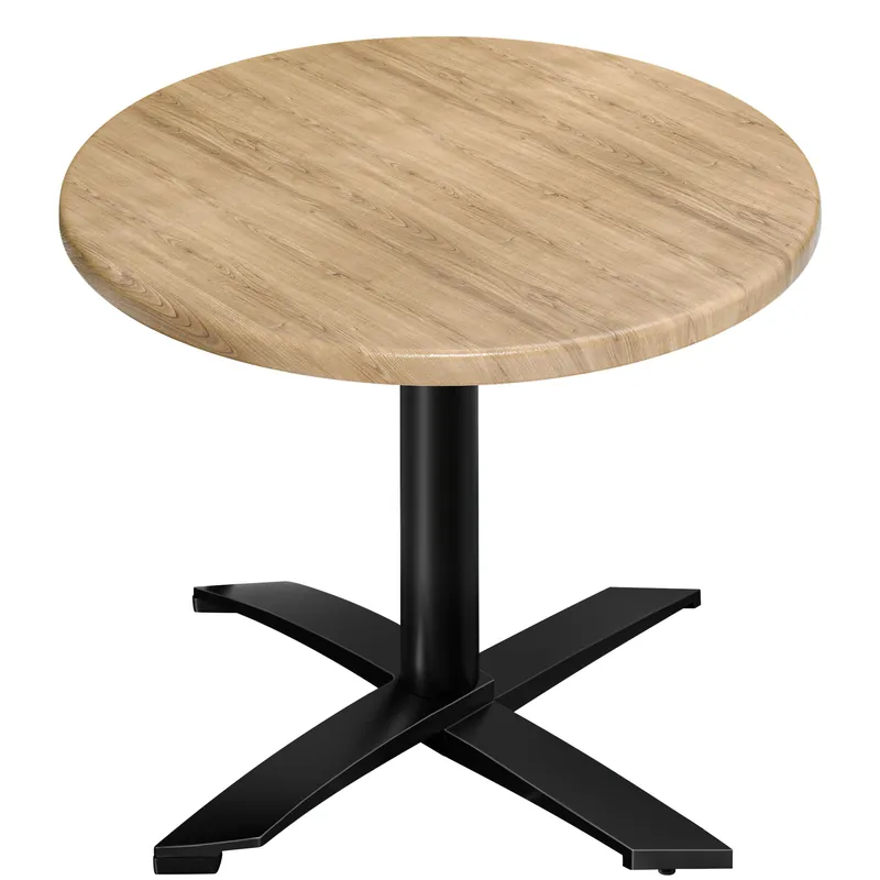 WTG | Bistro Außen Tisch | Ø:H 70 x 75,5 cm | Eiche / Schwarz | Rund | Zusatzgewicht Preis Gesenkt