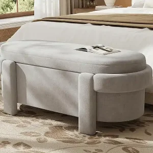 Aufbewahrungsbank 121.5x49x44.5cm - Bezug aus Wollstoff - einzigartiges Design - Grau Preis Gesenkt