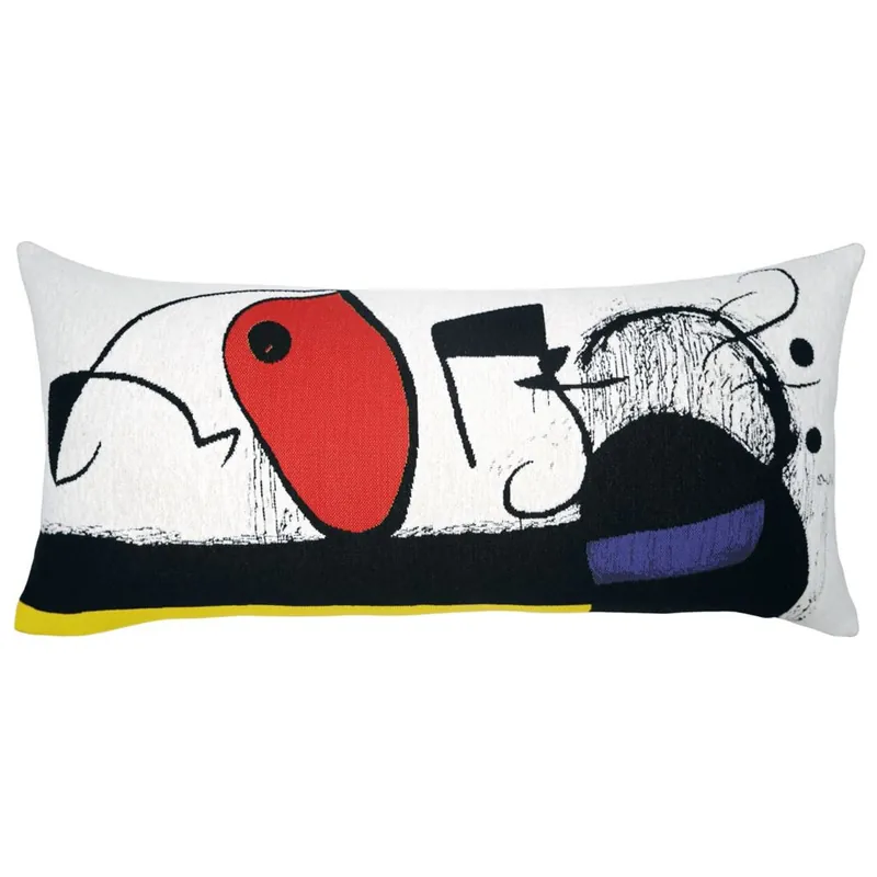 Poulin Design Miró Pude 33x70 cm - Frau mit 3 Haaren, Vögeln, Sternbildern (1973) Highlight
