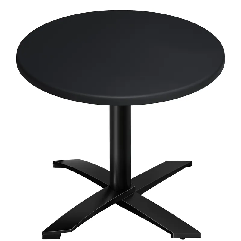 WTG | Bistro Außen Tisch | Ø:H 70 x 75,5 cm | Schwarz/ Schwarz | Rund Kostenloser Versand