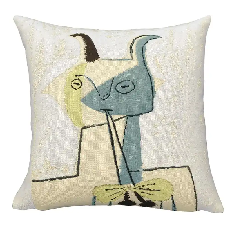 Poulin Design Picasso Pude 45x45 cm – Gelber und blauer Faun, der die Diaule spielt (1946) Expressversand