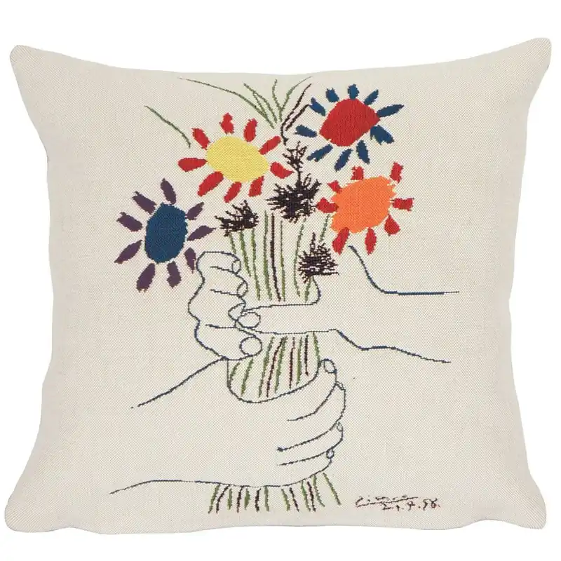 Rabatt Poulin Design Picasso Pude 45x45 cm - Blumen und Hände