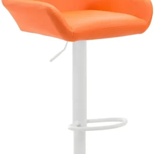 Zertifiziert Barhocker Braga Kunstleder weiß, orange