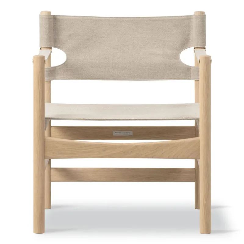Schnäppchen Fredericia Furniture 2021 Der Canvas Chair von Børge Mogensen – Natürliches Canvas/hell geölte Eiche