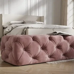 Preis Gesenkt Puff Cosimo - Samtstoff - rosa