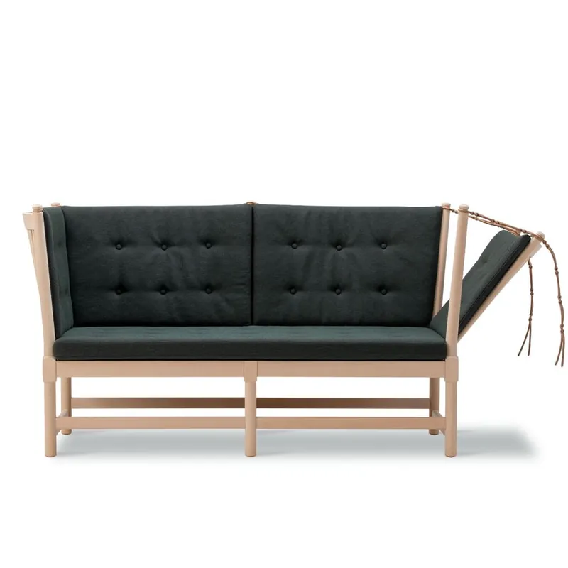 Direktkauf Fredericia Furniture 1789 2-Personen-Lattenrostsofa Rechts L: 160 cm - Seifenbehandelte Buche/Steelcut Quartett 994