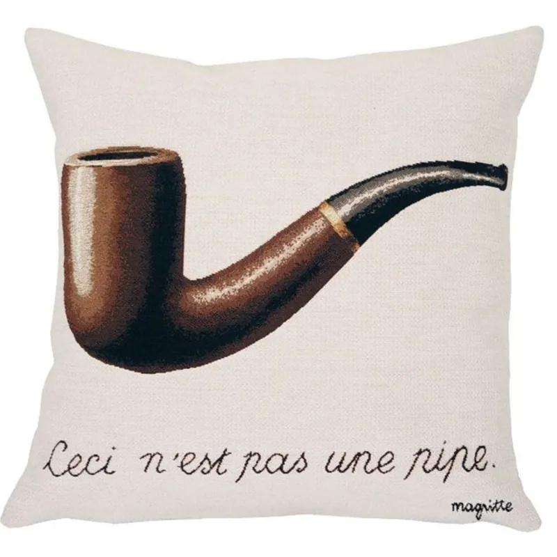 Poulin Design Magritte Pude 45x45 cm – Der Verrat der Bilder (1929) Letzte Chance