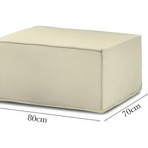 Geprüft Puff Barbara, Ottomane im Wohnzimmer, 100% Made in Italy, Relaxsessel aus gepolstertem Stoff, Cm 80x70h43, Beige