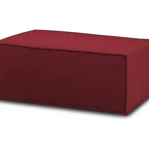 Puff Antonella, Ottomane im Wohnzimmer, 100% Made in Italy, Relaxsessel aus gepolstertem Stoff, Cm 100x70h43, Rot Nur Heute