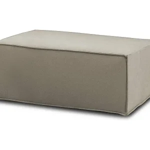 Neu Puff Antonella, Ottomane im Wohnzimmer, 100% Made in Italy, Relaxsessel aus gepolstertem Stoff, Cm 100x70h43, Turteltaube