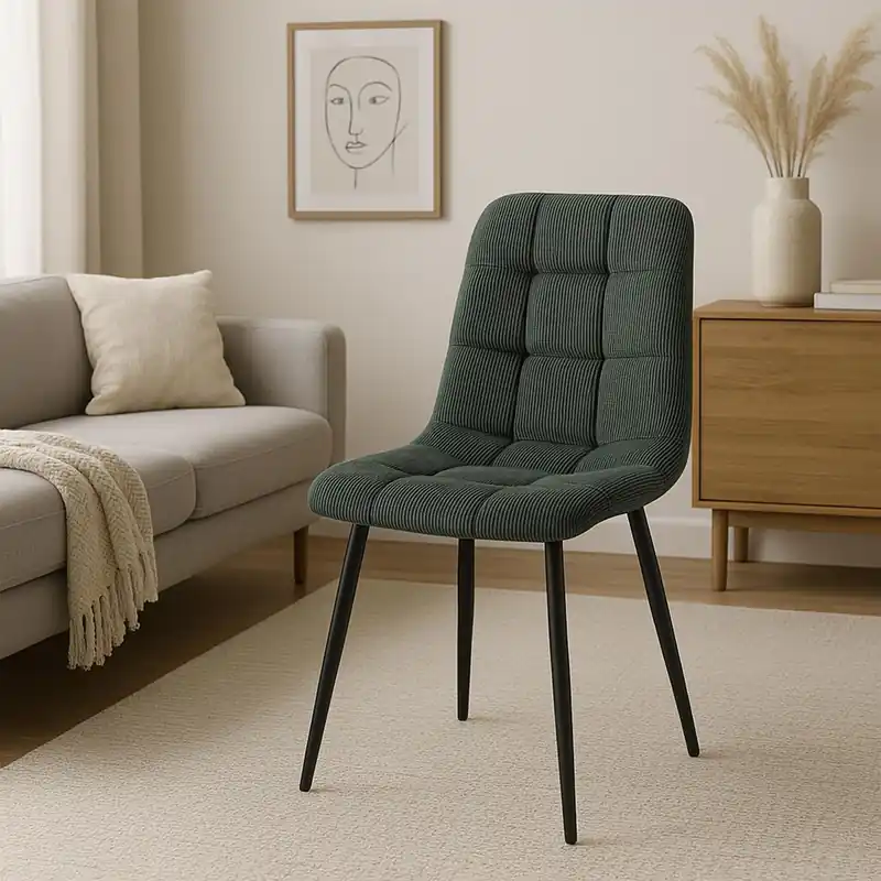 Sonderangebot 4er Set Esszimmerstuhl Tilde Cord, grün