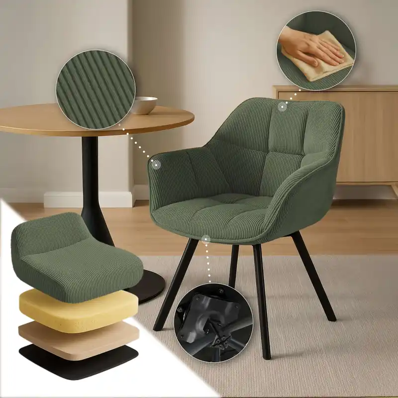 Top-Angebot Esszimmerstuhl Jordi Cord, grün