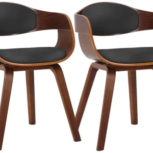 Top-Seller 2er Set Stühle Kingston Kunstleder, walnuss/schwarz