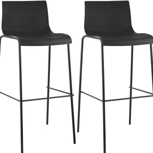 2er Set Barhocker Hoover Kunststoff 4-Fuß Gestell schwarz, schwarz Jetzt Bestellen