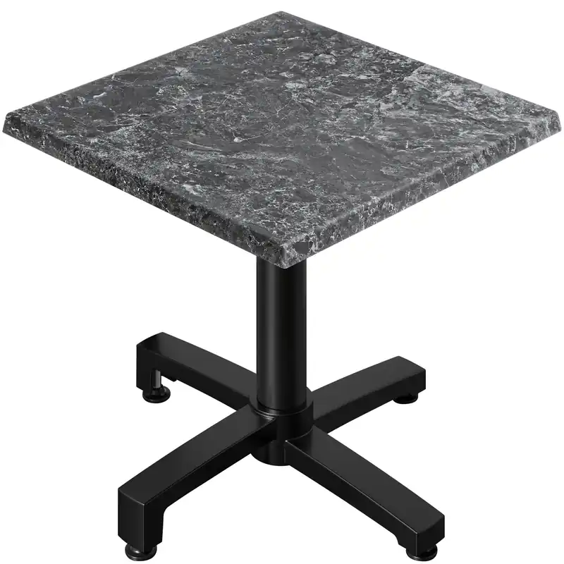 Zertifiziert WBO | Bistro Außen Tisch | B:T:H 60 x 60 x 78,5 cm | Felsen / Schwarz | Quadratisch | Zusatzgewicht