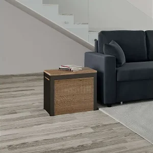 Zertifiziert Ausziehbare Sitzbank 55x40/305 cm Walk Eiche Natur mit Eisenrahmen aus Anthrazit