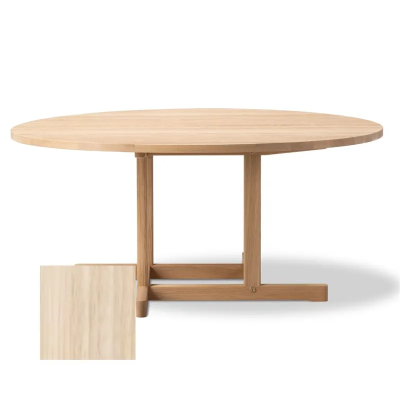 Fredericia Furniture BM80 Mogensen Couchtisch Ø: 120 cm - Seifenbehandelte Eiche Neue Kollektion