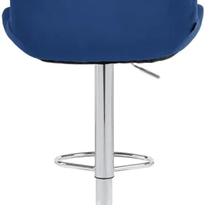 Versand Am Gleichen Tag 2er Set Barhocker Solon Chrom Samt, blau