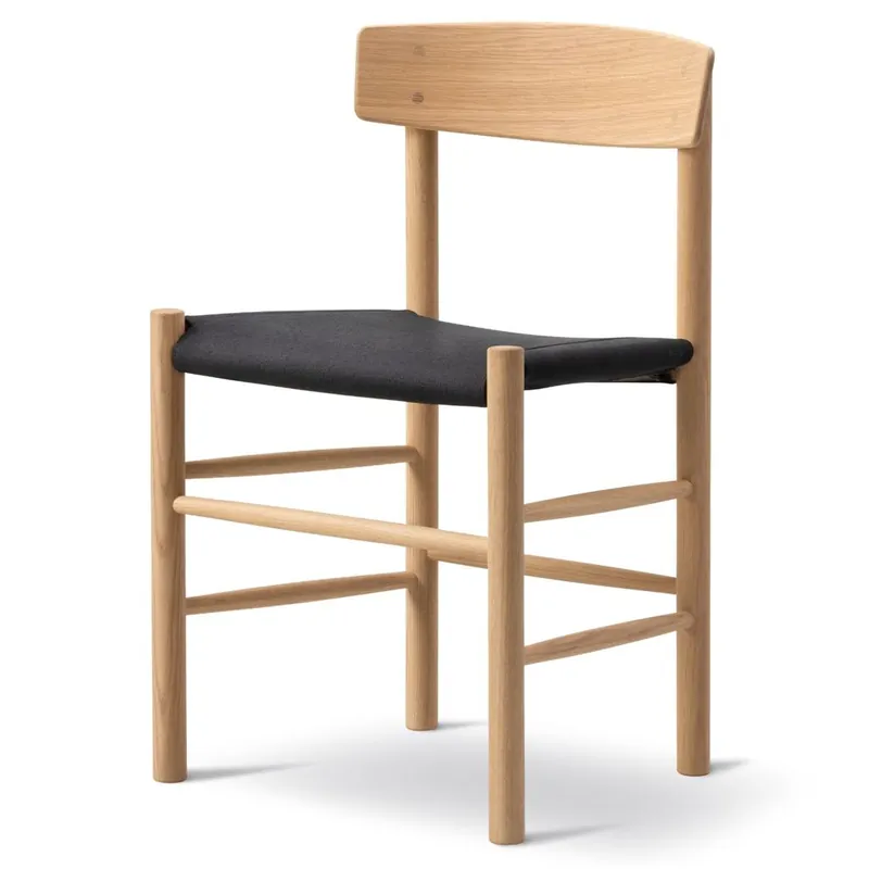 Top-Preis Fredericia Furniture 3339 J39 Mogensen Esszimmerstuhl, geölte Eiche/schwarzes Segeltuch